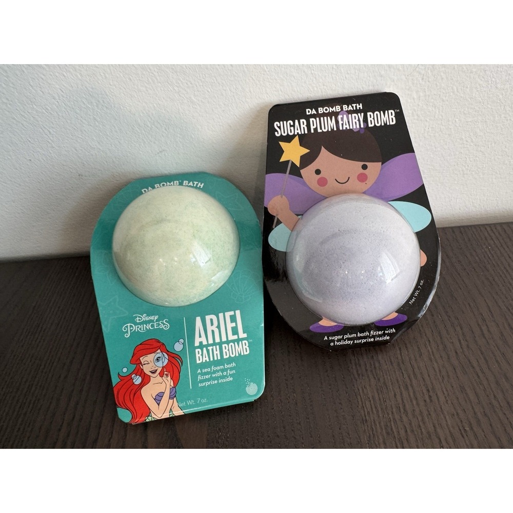 2x Da Bomb Fun Size Ariel Ballerina Bath Bomb Cotton Candy Scented  w/ Surprise